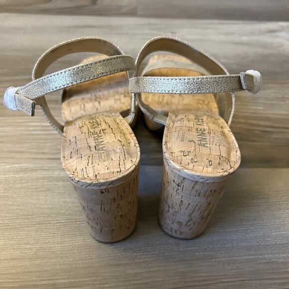 Anne Klein Women's Zaya Block Heel Sandals 4.5" Platinum Ankle Strap Size 10 NWB - Picture 10 of 15